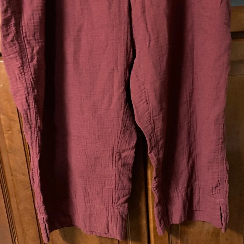 Coldwater Creek 3X Comfy Cotton Burgundy Capris Stretchy Casual Athleisure - Picture 3 of 11